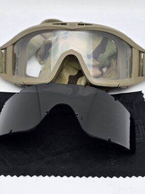 Revision U.S. Military Desert Locust Tan 499 2x Lens Clear and Grey APEL Goggles
